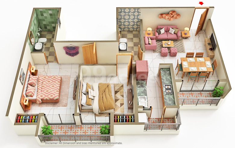2 BHK Floorplan