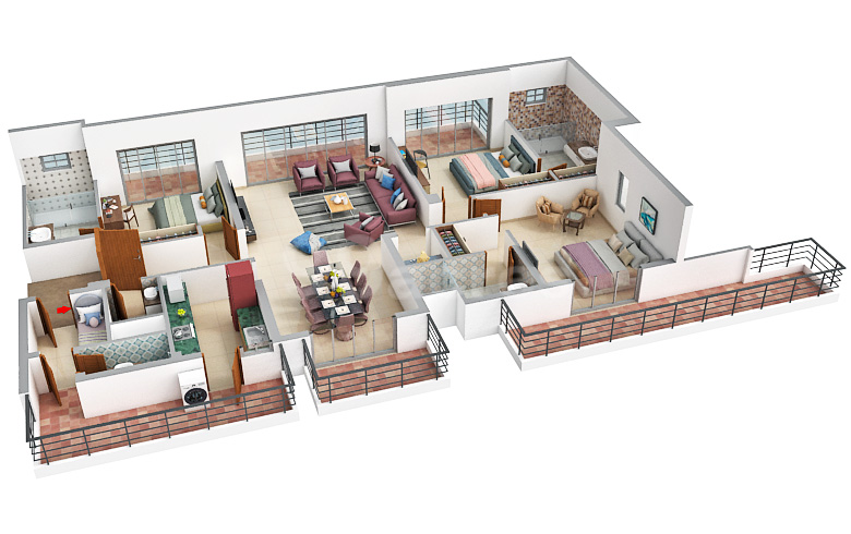 3 BHK Floorplan