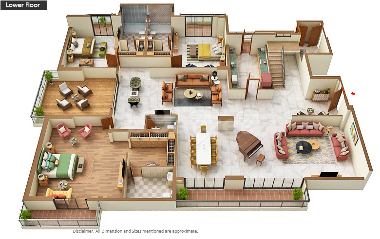 4 BHK Floorplan