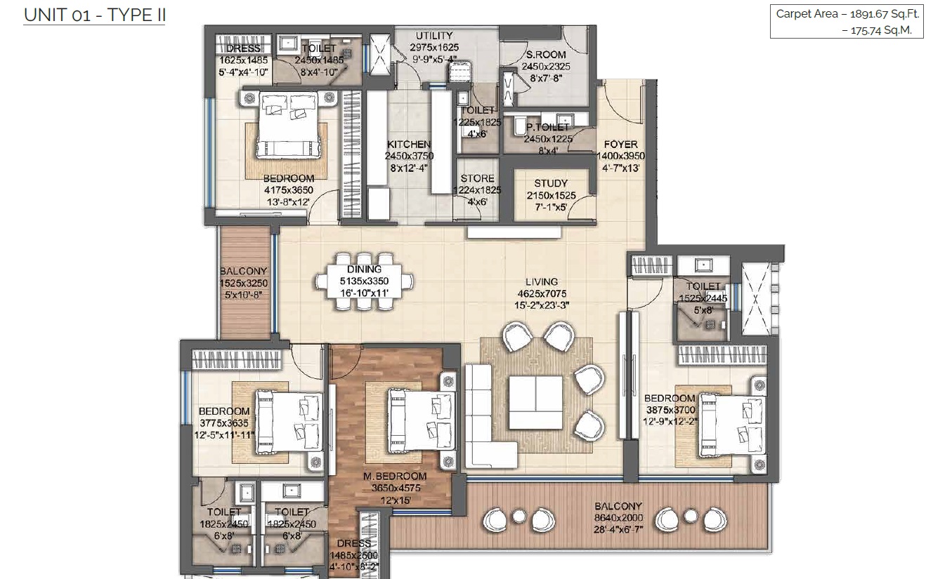4 BHK Floorplan