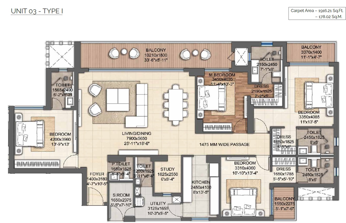4 BHK Floorplan