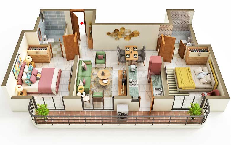 2 BHK Floorplan