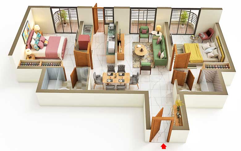 2 BHK Floorplan