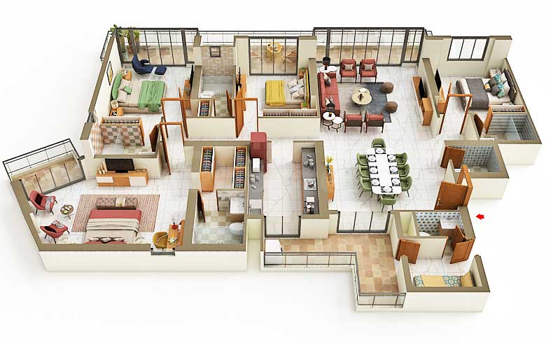 4 BHK Floorplan