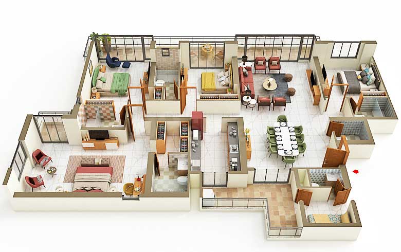 4 BHK Floorplan