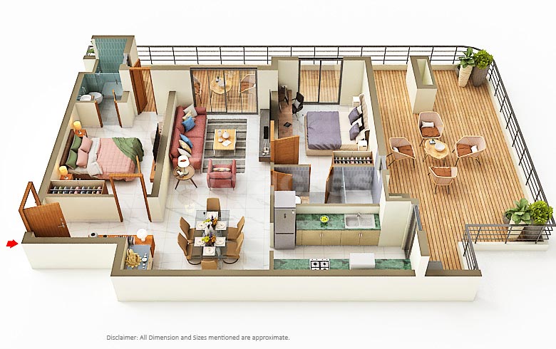 2 BHK Floorplan