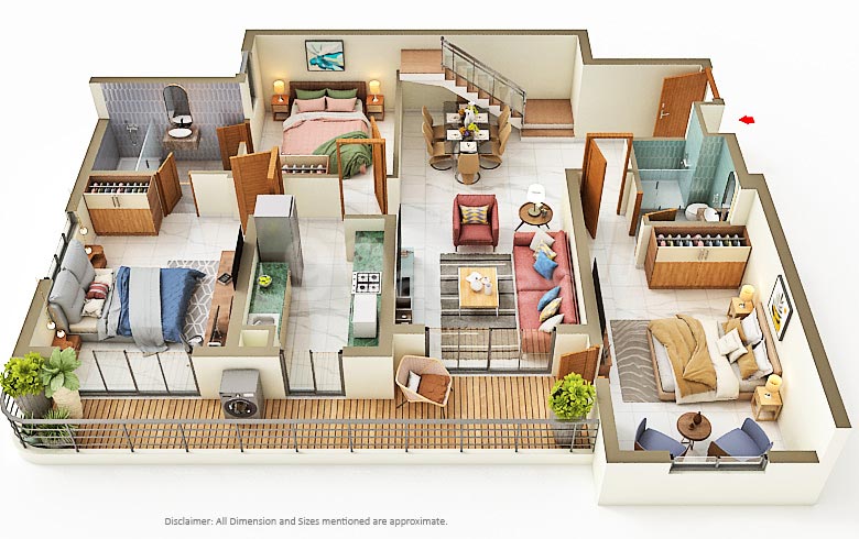 3 BHK Floorplan