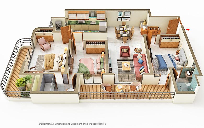 3 BHK Floorplan